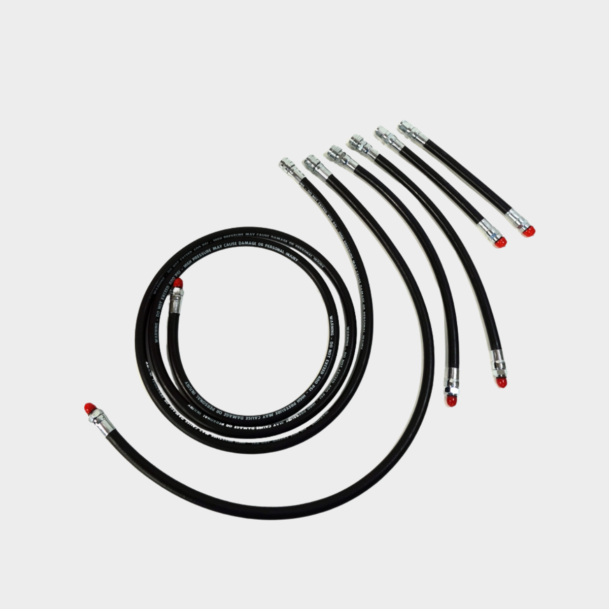 SM Hose kit incl two15" or 8" inflator hose, 7 foot hose LP Reg , 32" or 22 " LP Reg hose and two 6" or 9" hp hoses